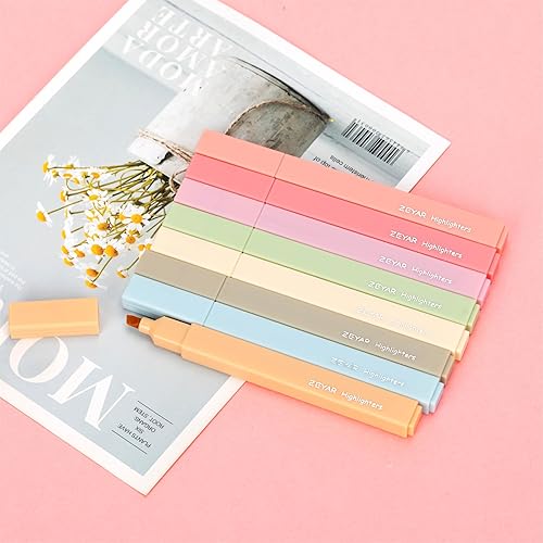 Miniatura 5 de ZEYAR - Lápices resaltadores bonitos y estéticos, colores crema, punta de cincel, a base de agua, secado rápido, sin manchado para la biblia, serie