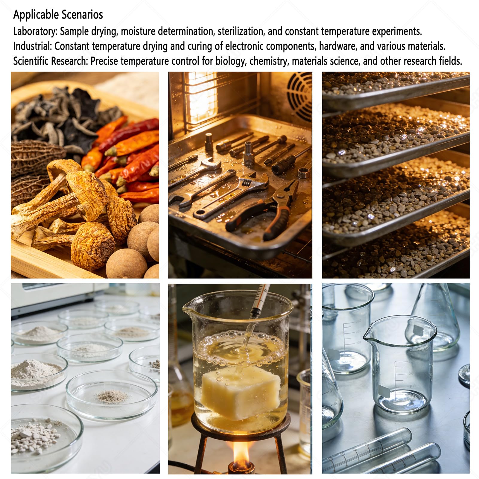 Forno di Essiccazione sotto Vuoto da Laboratorio,Forno a Soffiaggio a Temperatura Costante per Laboratorio/Industria,Precisione 0.1℃,Interruttore Alta/Bassa Temperatura 16L