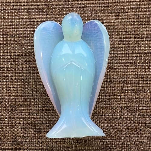 Miniatura 4 de Figura de ángel de cristal curativo, piedra preciosa natural, tallada a mano, estatua de ángel guardián de la paz, cristales curativos de Reiki,