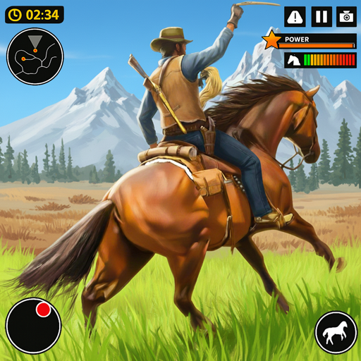 Juegos de disparos de caballos salvajes, montar a caballo y vaqueros en Westland - Simulador familiar de carreras de caballos en mundo abierto 2025
