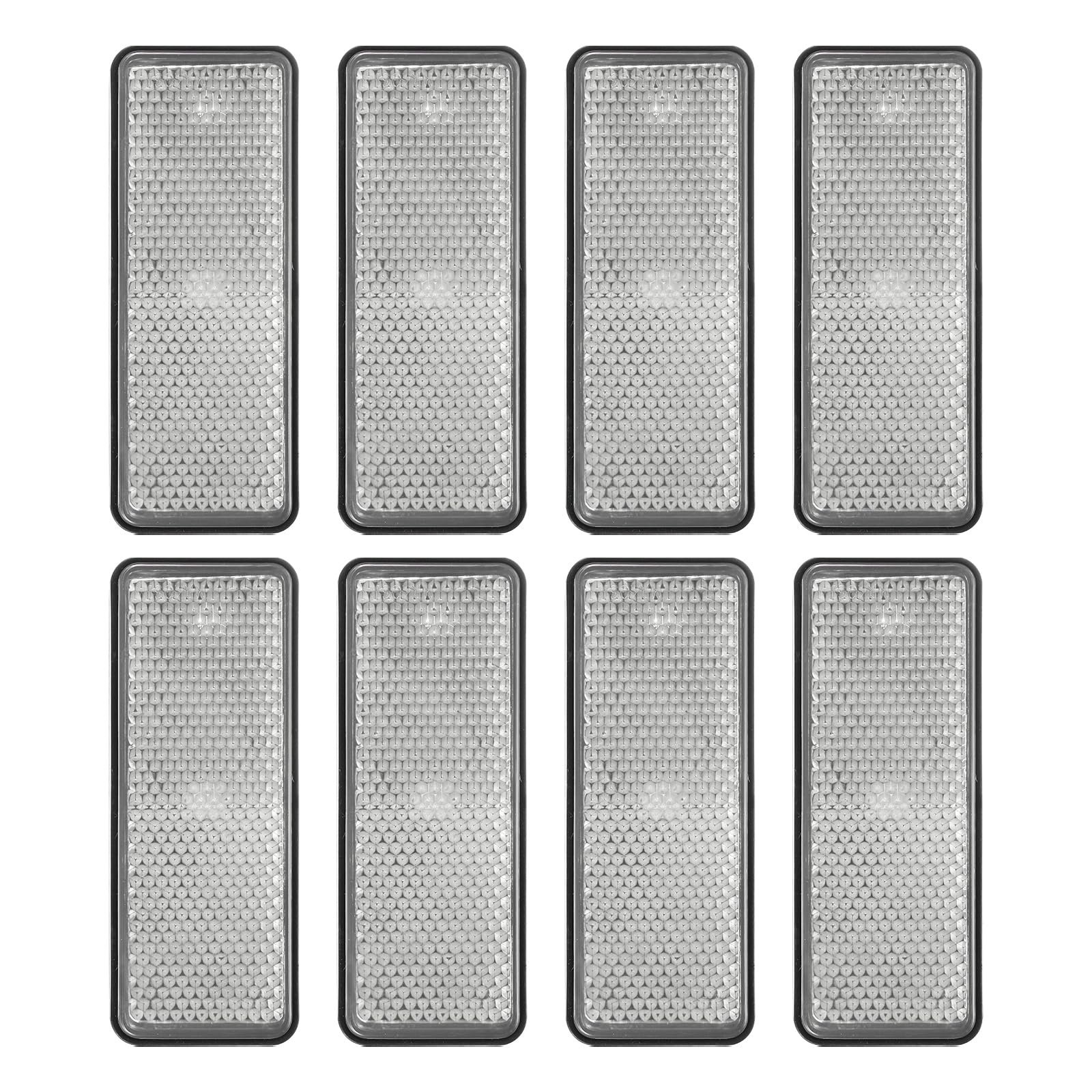PATIKIL Rectangle Rear Reflectors, 8 Pcs Safety Reflective Warning Reflector Plastic Universal Motorcycle Reflector with M5 Screw Mount for Car Motorcycle Trailer Bike Bicycles Dirt, White
