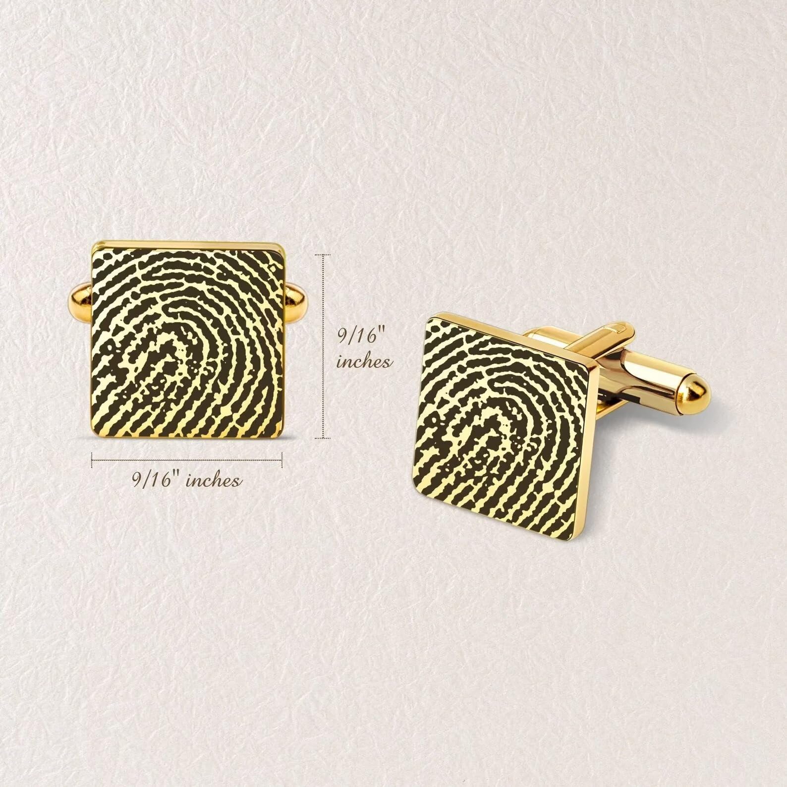 Regalo conmemorativo para hombre - Gemelos de huellas dactilares - Gemelos grabados Firma real - Gemelos de escritura a mano - Regalos personalizados