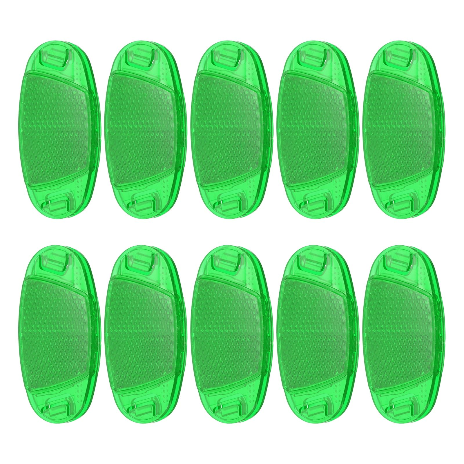 PATIKIL Bike Wheel Reflectors, 10 Pcs Plastic Universal Oval Safety Bicycle Wheel Rim Reflective Warning Reflective for Trailer Mountain Bike Bicycles Night Riding, Green