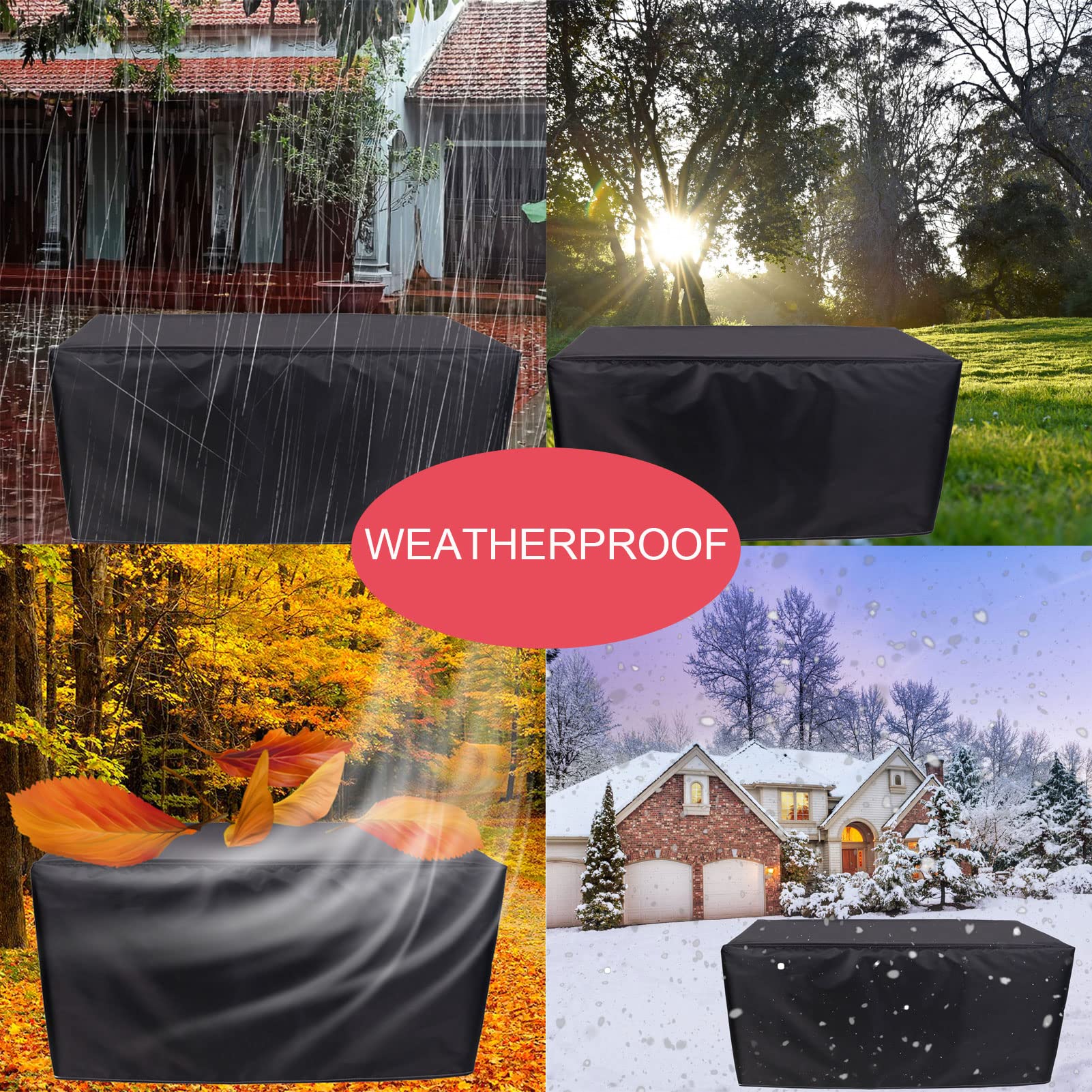 Pokrowiec na sofę na patio o dużej wytrzymałości Wodoodporna 200x140x90cm, ogólnego przeznaczenia, pokrowiec na meble ogrodowe na patio, prostokątne pokrowce na meble ogrodowe