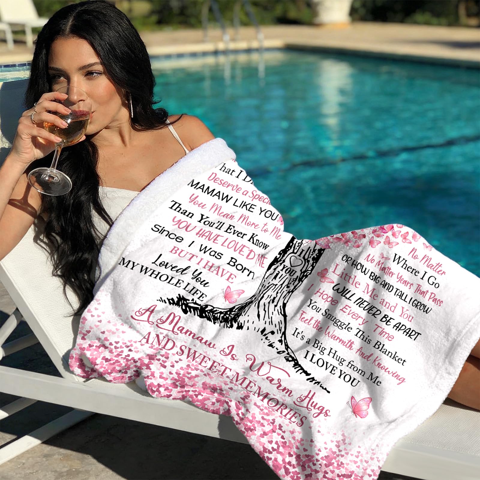 Mamaw Gifts, Mamaw Blanket 60" x 50", Mamaw Birthday Gifts, Mamaw Gifts for Grandma, Mamaw Gifts from Grandkids, Best Mamaw Gifts for Mother's Day/Anniversary, Mamaw Gifts for Christmas