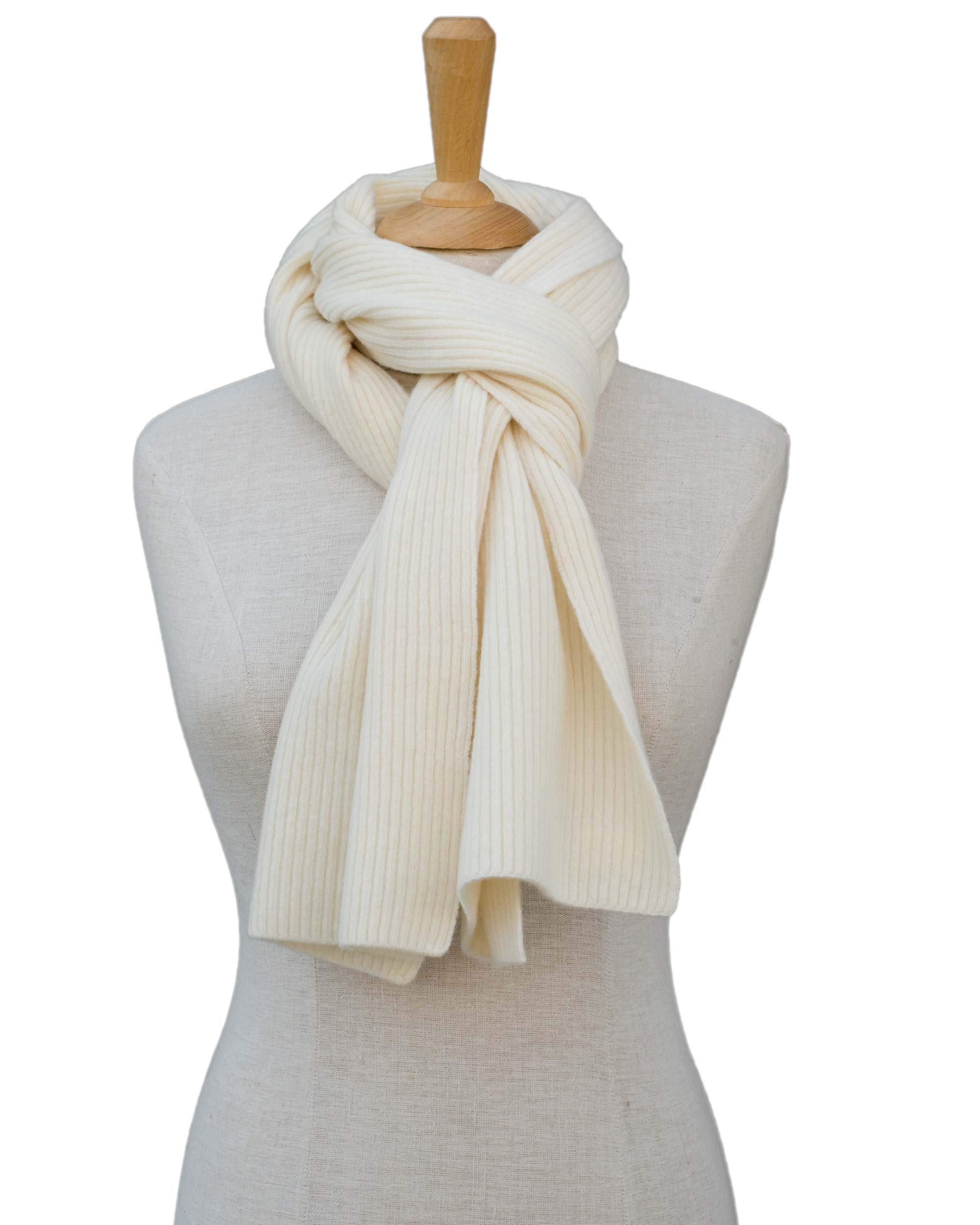 FosterNatur, Damen/Herren Merino Schal feinripp, 100% Wolle Merino extrafein