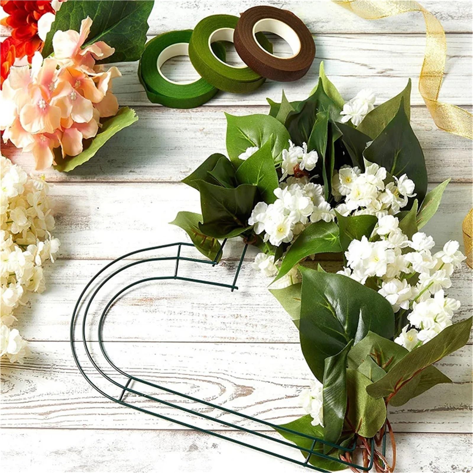 4 stücke Metall Kranz Rahmen Ring Herz Geformt DIY Macrame Floral Handwerk Draht