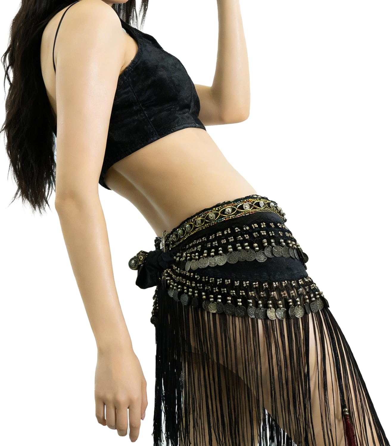 Wuchieal Belly Dance Tribe National Style Belt Tassel Hip Scarfs Velvet Waist… - Image 8