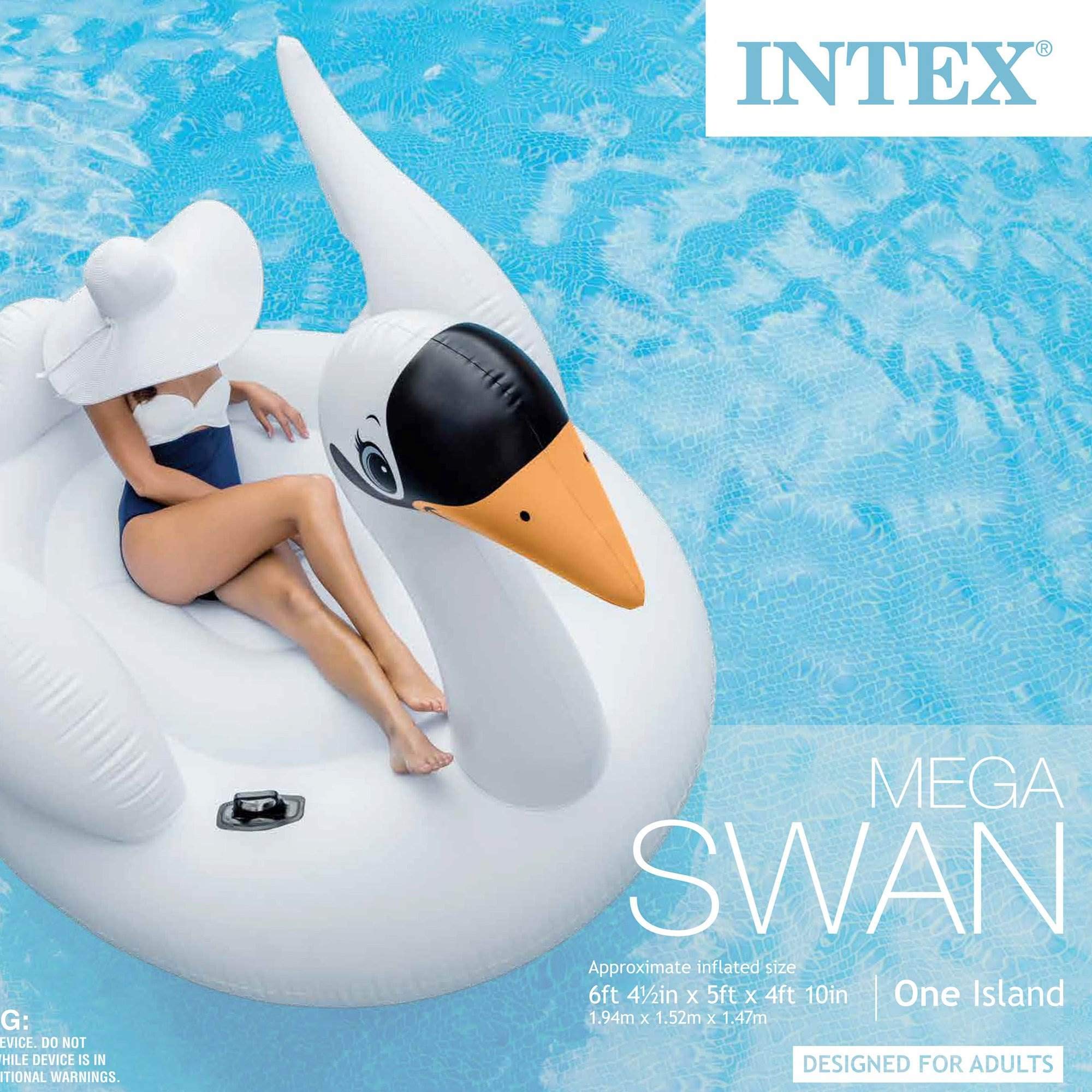 Intex Mega Swan, Inflatable Island, 76.5" X 60" X 58"