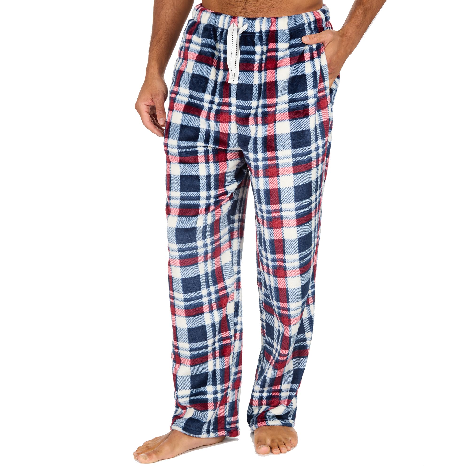 Undercover Mens Fleece Lounge Pants 31B1969 Burgundy Check XL