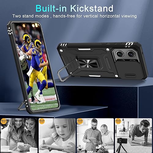 Miniatura 4 de DEERLAMN Funda Compatible con Moto G Stylus 5G 2025 Cubierta Deslizante Integrada para Cámara + Protector de Pantalla (1 Paquete), Soporte de Anillo