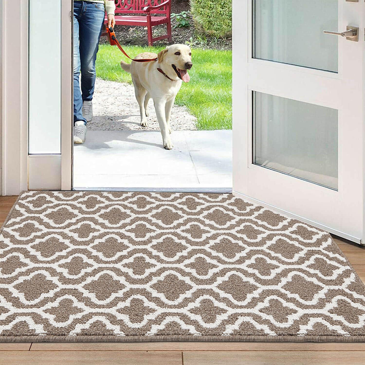 SHACOS Felpudo de Entrada 80 x 120cm Alfombra Entrada Casa Felpudo Interior Casa Lavable Antideslizante Absorbente Tapete Suave para Puerta, Entrada, Pasillo y Dormitorio
