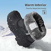 Vista 3 de DREAM PAIRS Botas de nieve de invierno impermeables de media pantorrilla para niños y niñas