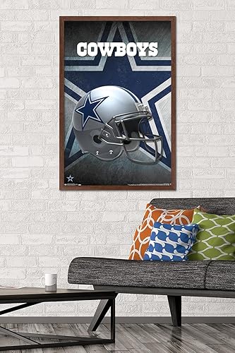 Miniatura 7 de Trends International NFL Dallas Cowboys - Póster de pared con casco 16, 22.375 x 34 pulgadas, versión enmarcada plateada Versión con marco plateado