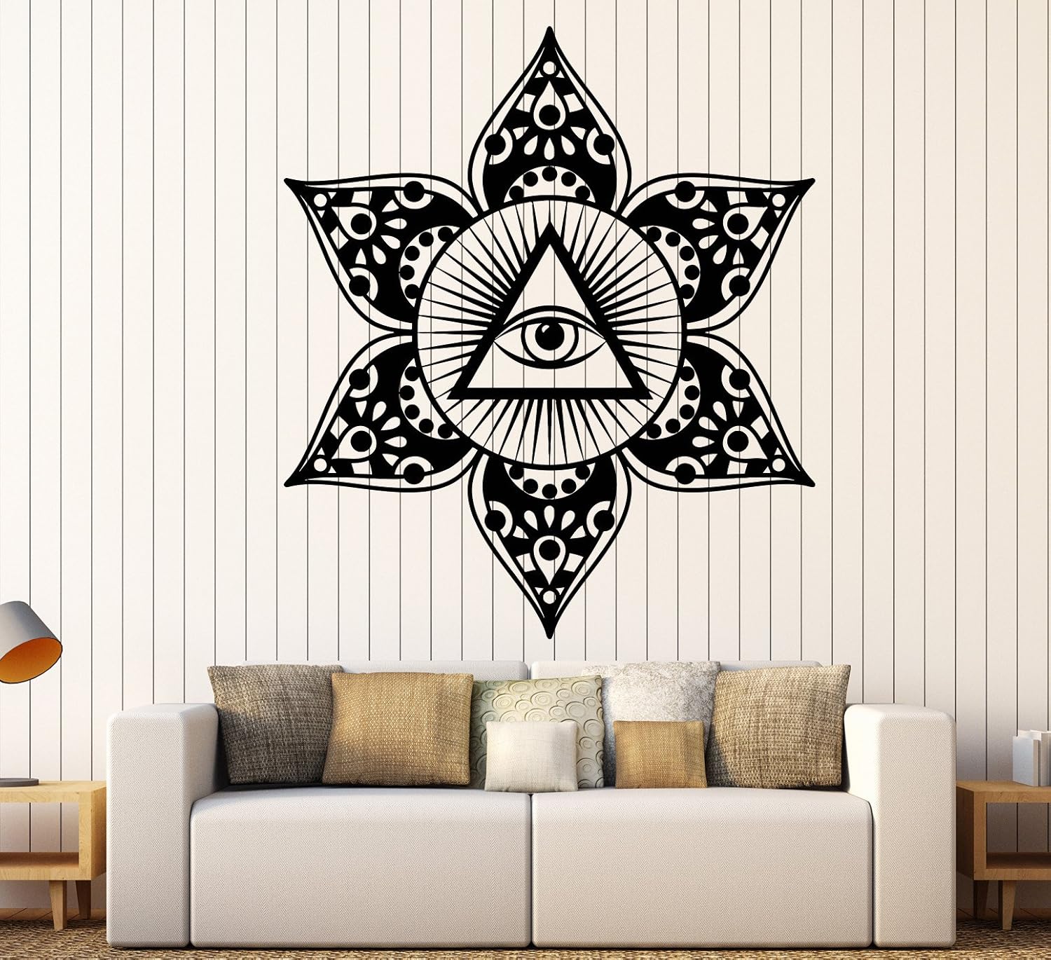 Vinyl Wall Decal Eye of Providence All Seeing Eye Masonic Symbol Stickers Large Decor (906ig) White