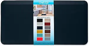 ComfiLife Anti Fatigue Floor Mat – 3/4 Inch Thick Kitchen Mats for Floor, Standing Desk Mat, Kitchen Rug – Comfort at Home, Office – Durable – Stain Resistant – Non-Slip Bottom (24" x 70", Navy)