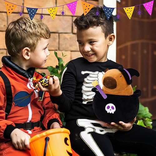 Miniatura 5 de Animal de peluche de Halloween  Capybara de peluche con caldero de poción, juguete de peluche de Capibara suave, lindo y espeluznante regalo de