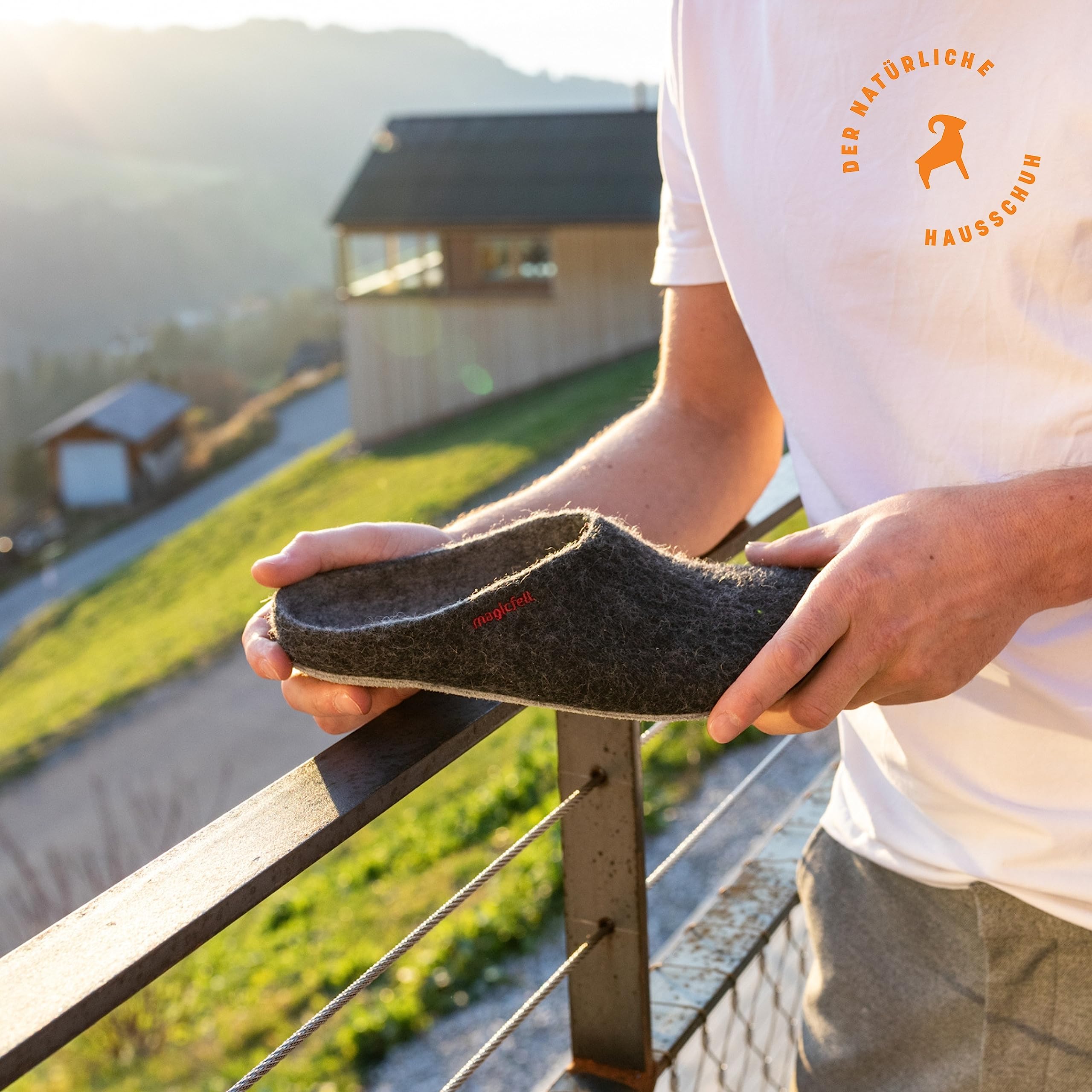 Magicfelt Filz-Hausschuh AP 701 aus 100% Merino-Wolle | Pantoffeln für Damen & Herren mit hochwertiger Ledersohle - Made in Tirol