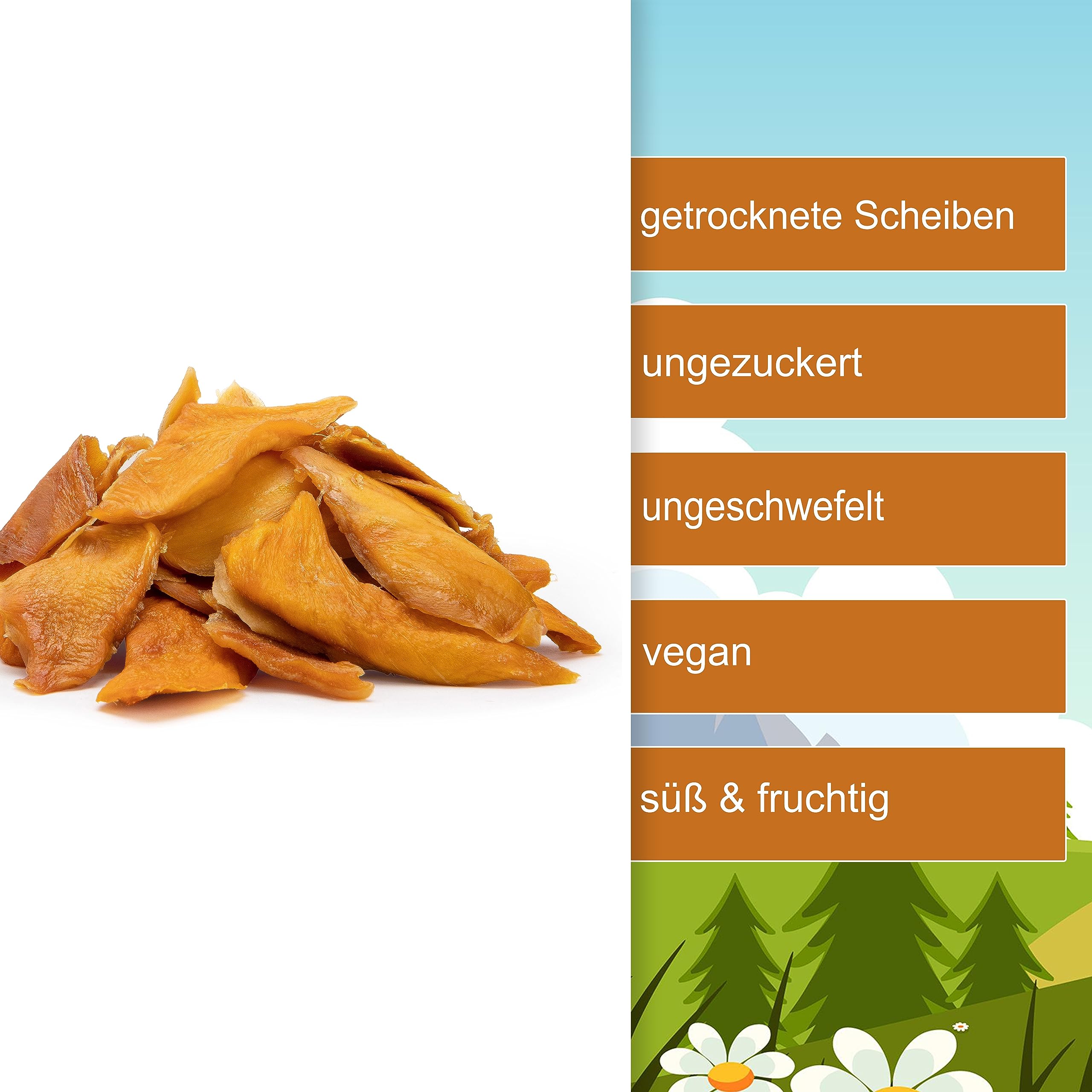 Mango 3kg im Eimer getrocknet naturbelassen ungeschwefelt NussFuchs