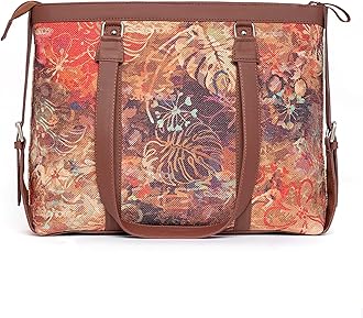 ZOUK Office Bag | Stylish Bags for Office Use | Laptop Bag 15.6 inch | Stylish Tote for Office Use | Purse for Women | Vegan Leather Handbag | Daily & Travel Use |