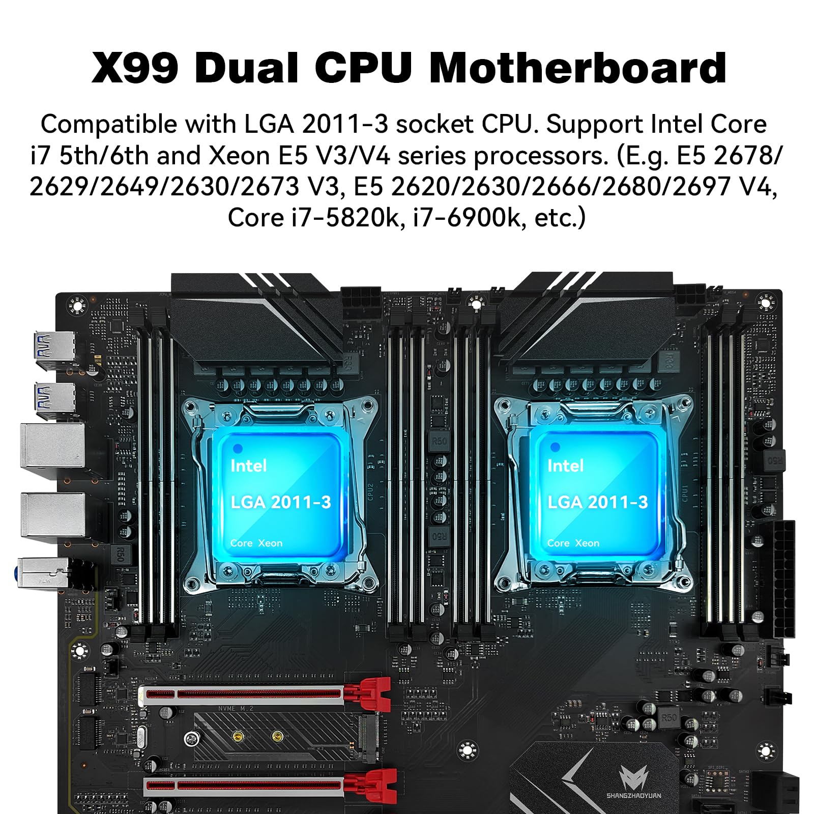 通電確認済み！　LGA2011 デュアルソケット　デュアルXeon マザーボード Amazon | SHANGZHAOYUAN X99 デュアル CPU マザーボード LGA 2011-3