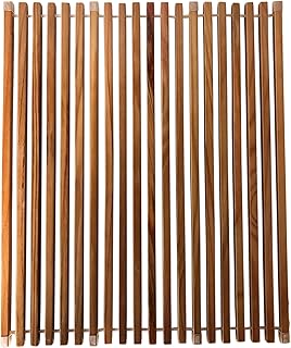 Roll Up Wooden Drying Rack Over The Sink Kitchen, Cover Sink Dry Dishes Bowl Spoon Quickly, Aesthetics and Finishes Coating, Neat Design Stain-Resistant Easy to Dry (Natural Wood color)