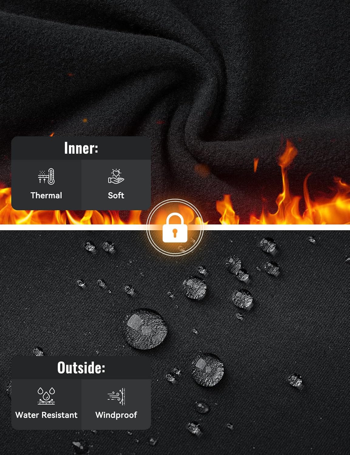 baleaf Men's Fleece Lined Joggers Winter Athletic Sweatpants Thermal Hiking Workout Running Pants with Zipper Pockets - Image 3