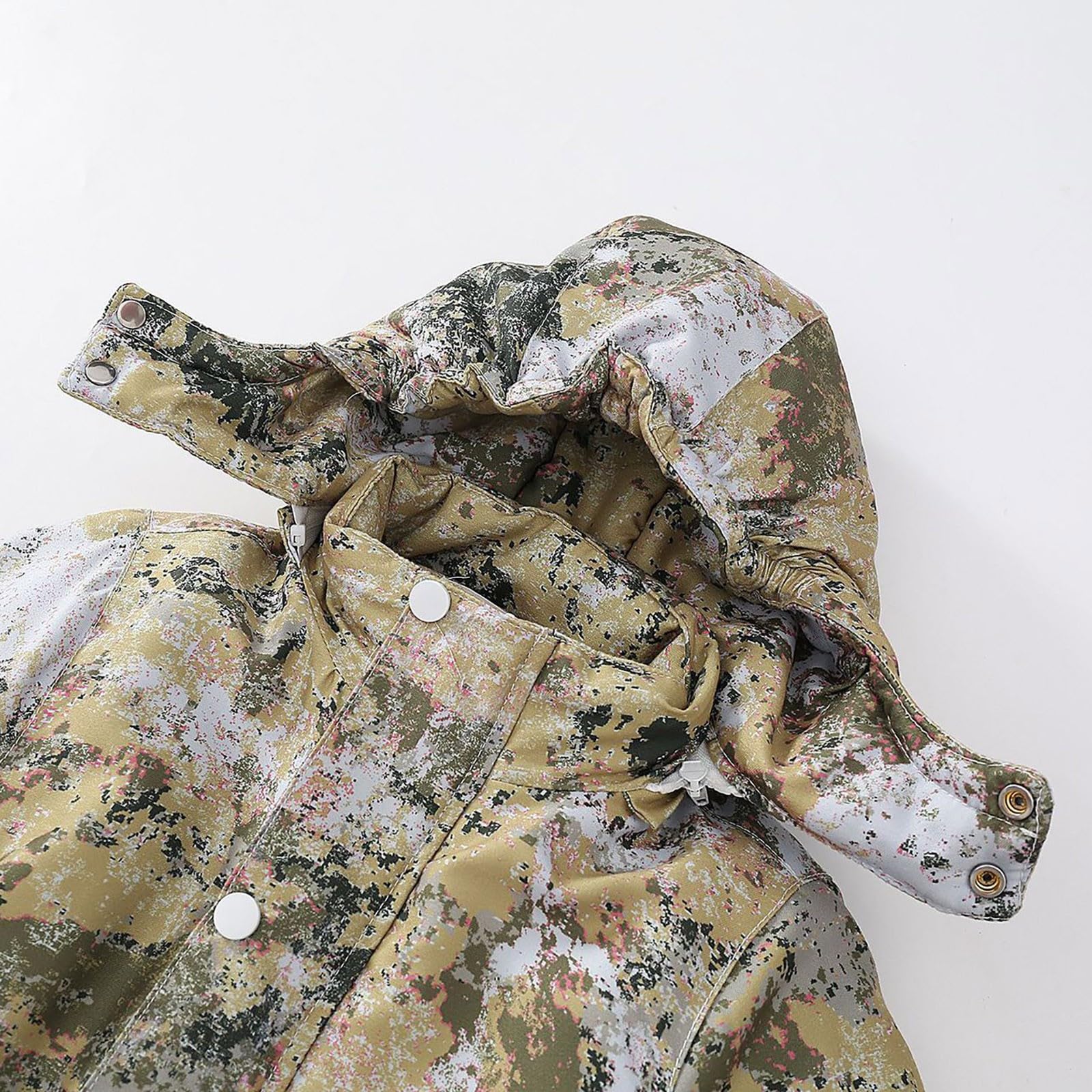 Genérico Boys Girls Middle And Large Children Fall And Winter Tie Dye Star Camouflage Printing Windproof Warm Anti Cold Ski Suit Perezoso Grande