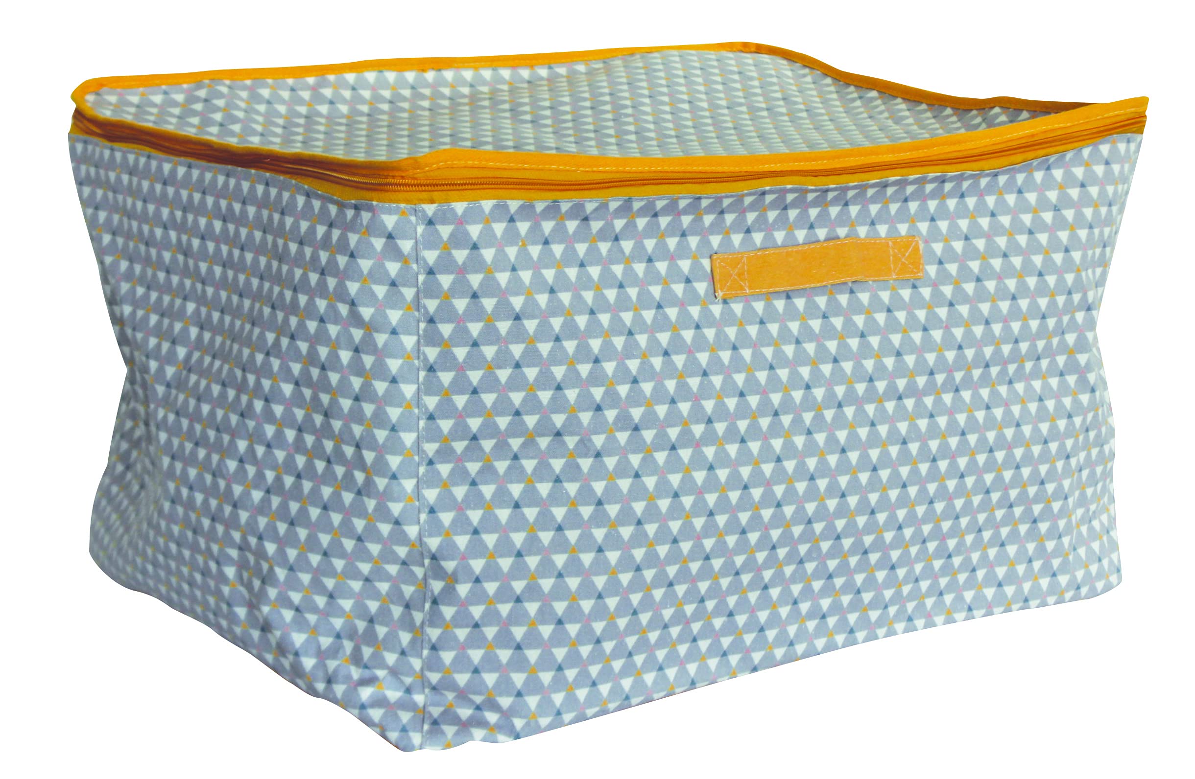 Storage Bag with Handles, 28 cm x 35 cm x 20 cm, Grey/Yellow, Grey / Yellow, 28x35x20cm