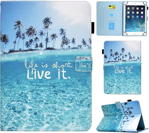 Funda universal para tablet Android de 10 y 10.1 pulgadas, funda con soporte de visión multiángulo, funda protectora de piel sintética premium para