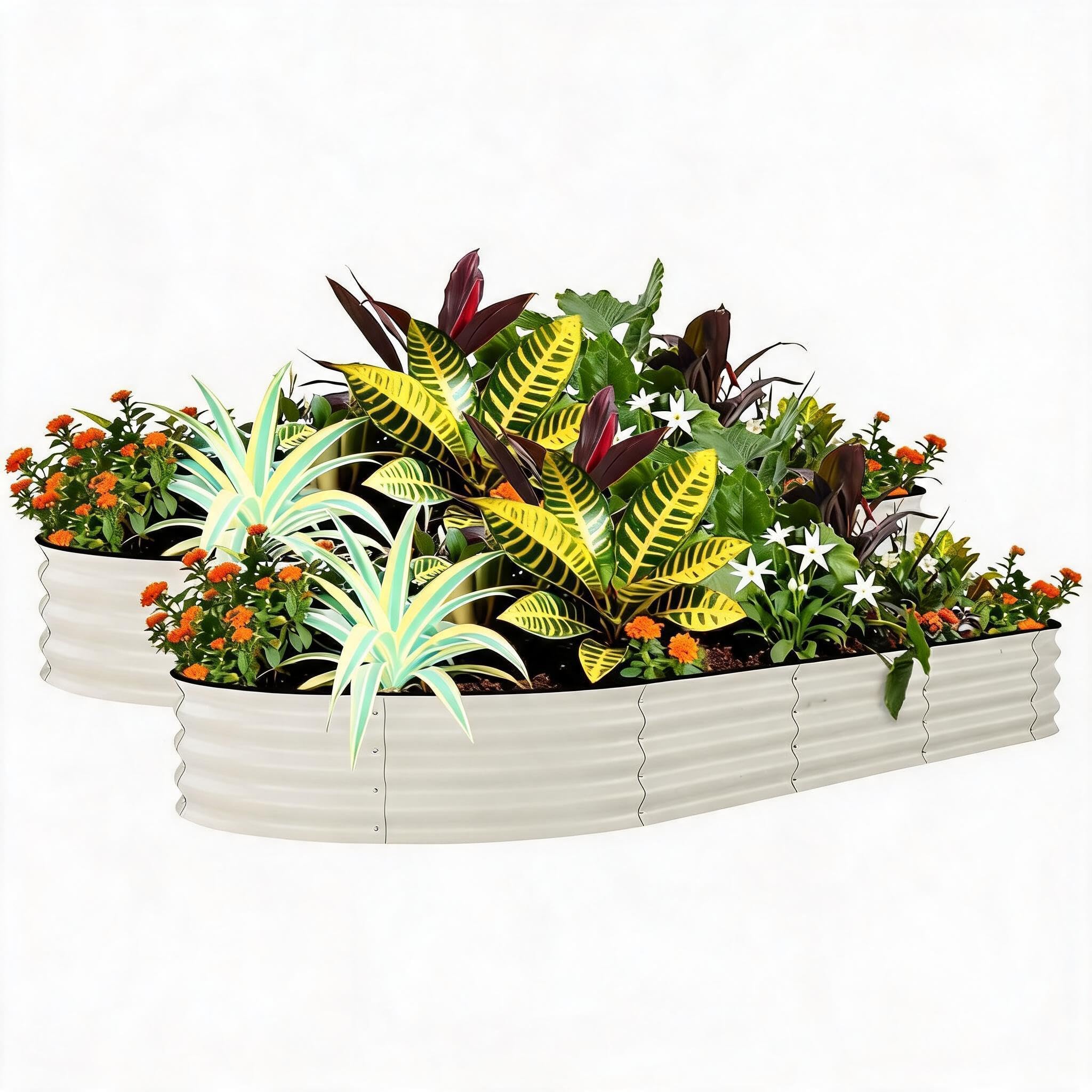 GarveeMore 6x3 & 8x4 ft Galvanized Raised Garden Bed, Rust-Resistant Metal Planter Boxes