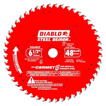 Diablo Steel Demon Cermet II Saw Blade for Metal - 6-1/2" x 48-Teeth, Triple Tip Grind - D0648CFA