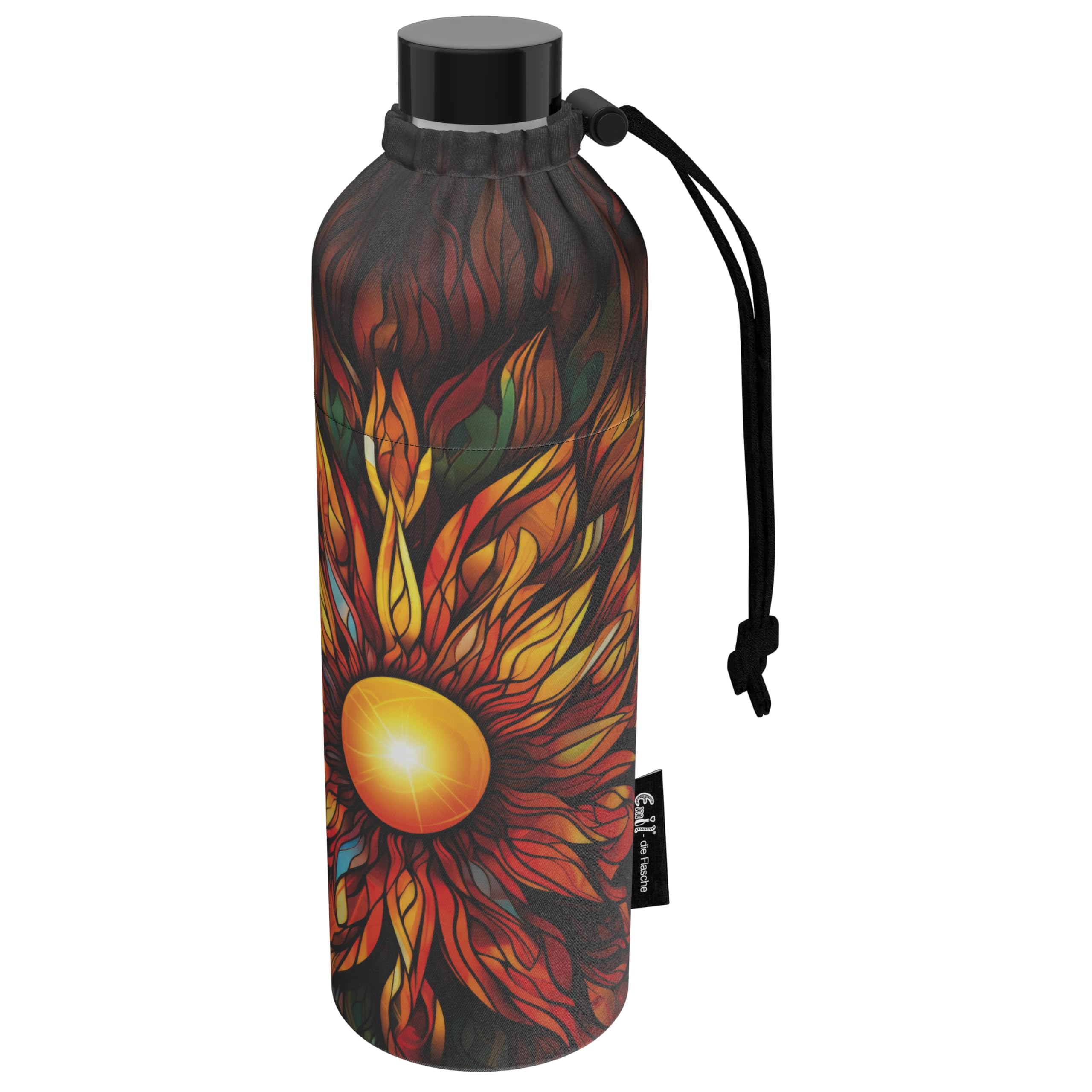 Emil Glas Trinkflasche 0,75l Shine – isolierte Flasche für Kinder & Erwachsene, auslaufsicher, schadstofffrei für Schule, Freizeit und Sport