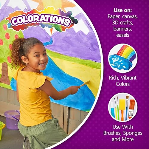 Miniatura 4 de Colorations Pintura lavable con purpurina, 16 onzas líquidas, plata, no tóxica, vibrante, audaz, pintura para niños, manualidades, pasatiempos,