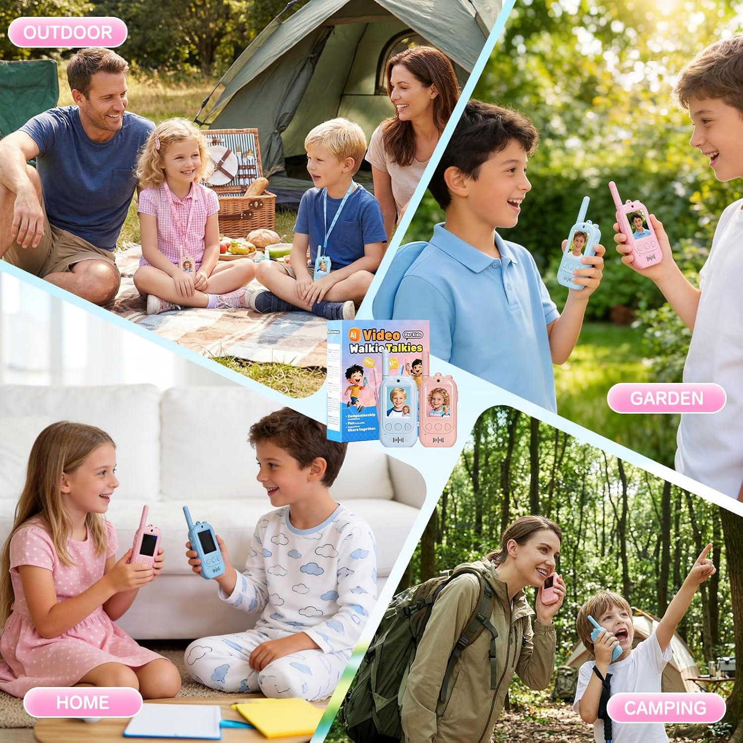 Video Walkie Talkies for Kids 2 Pack - WiFi No Internet Needed, 500m Range, Voice Changer & Picture-in-Picture, Rechargeable Kids Walkie Talkies for Indoor/Outdoor, Best Gift for Boys Girls - Image 7