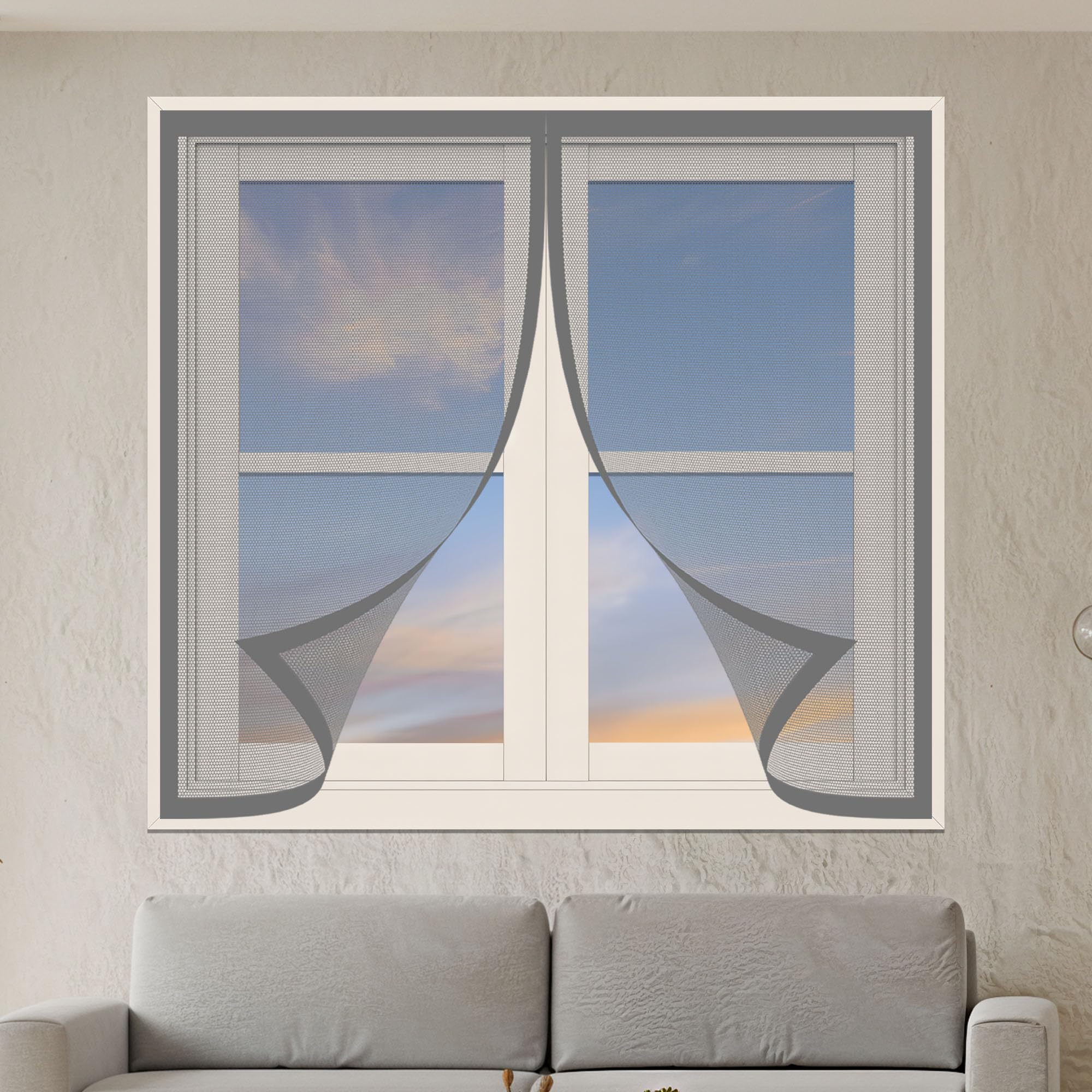 Moustiquaire fenêtre aimantée 175x150 pour stopper les moustiques sans outil
