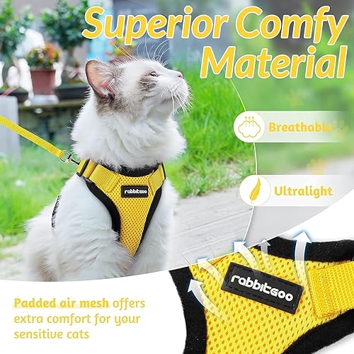 Miniatura 10 de rabbitgoo Arnés y correa para caminar, a prueba de escapes, chaleco suave y ajustable para gatos, fácil de controlar, transpirable, tiras