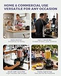 WantJoin Professional Blender for Smoothies - cETLus Listed 1800W High-Power Countertop Blender for Food and Fruit Mixing with Timer, BPA-FREE 74Oz Capacity for Crushing Ice (Black)-Canadian Version
