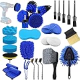 29Pcs Car Detailing Brush Set, Car Detailing Kit, Auto Detail Supplies Tools With Wheel Drill Brush Set, Car Cleaning Kit, Car Polishing Kit, Car Wash Kit for Tires, Wheels, Interior & Exterior