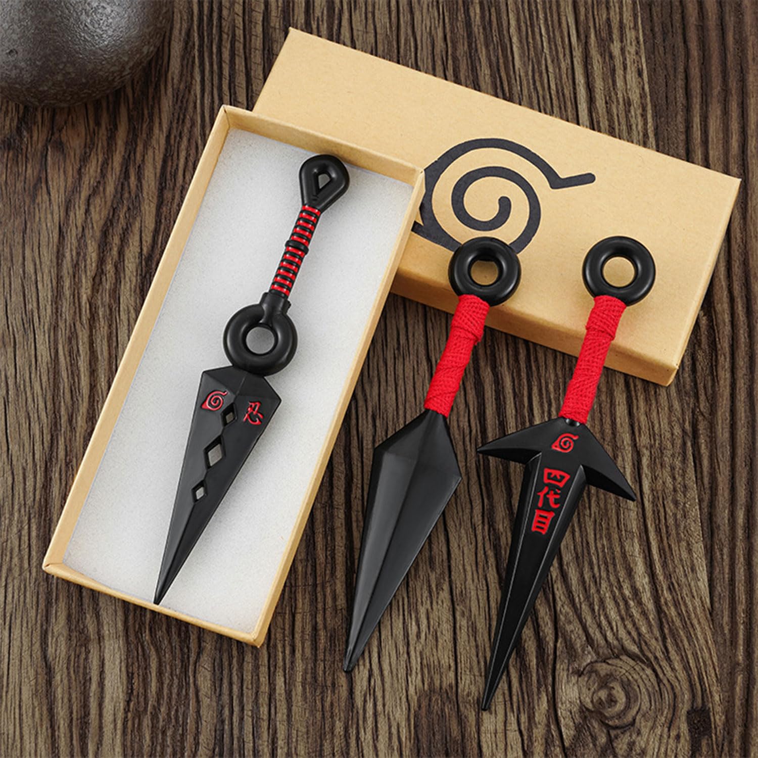 TecoKart 3 Pcs Kunai Anime Cosplay Props, Red Shurike Accessories for Anime Cosplays, Space Ninjutsu Kunai Cosplay Equipment, Japanese ABS Cosplays Prop(13cm/5.12in) - Image 7 thumbnail