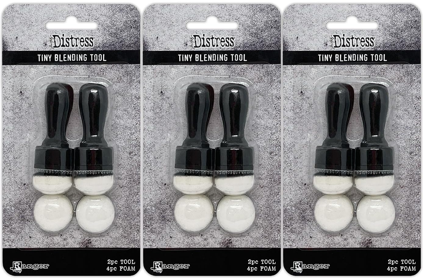 Tim Holtz Distress - Tiny Blending Tool with Foam Domes - 3 Item Bundle