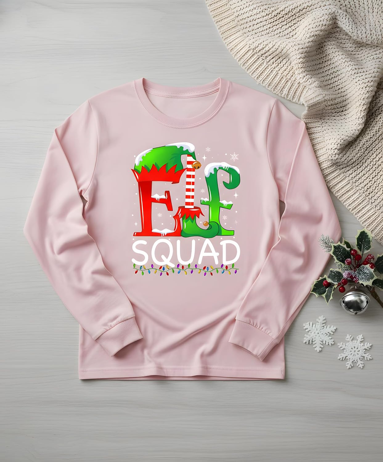 Elf Squad Christmas Family Matching X-mas Elf Team T-Shirt for Men Boys Girls Kids Toddler Son Daughter
