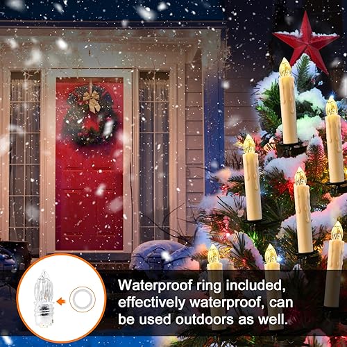 Miniatura 6 de RaceGT 20 velas sin llama con control remoto, luces de vela con clip para árbol de Navidad con temporizador, velas LED de ventana que funcionan con