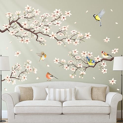 Miniatura 2 de DECOWALL SG2-2304 Rama de flor de cerezo (ver blanco) Adhesivos de pared Adhesivos Pelar y pegar Dormitorio Sala de estar Murales de flores