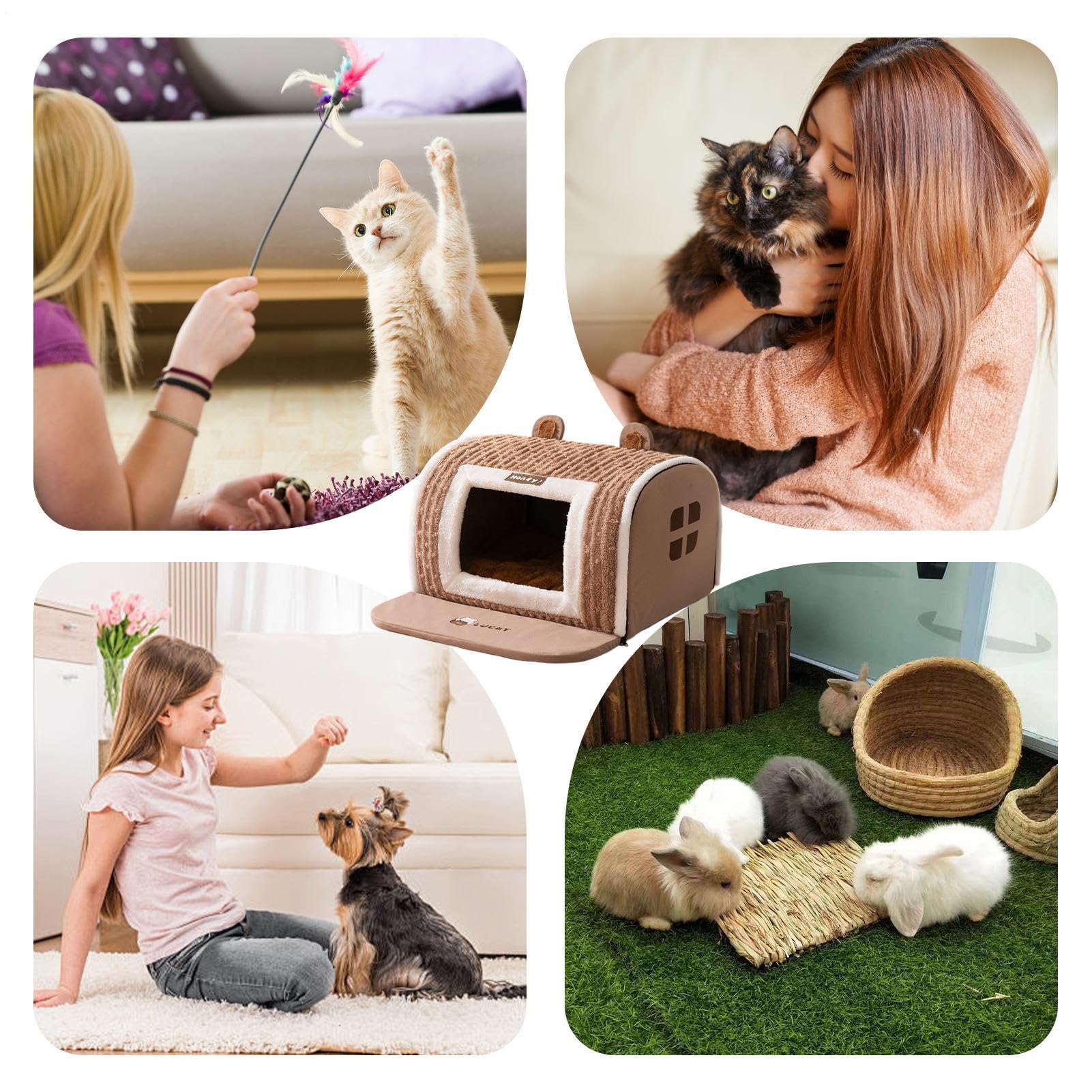Casa para Perros | Cueva de Descanso Cálida,Madriguera Acogedora para | para Pequeños y Medianos Cachorros Perros Descanso Interior Invierno Nuevos Dueños de Mascotas