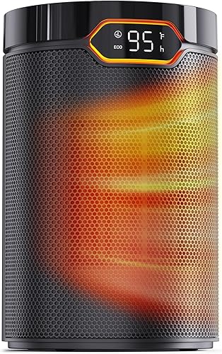 BREEZOME Calentador de espacio portátil, calentadores eléctricos para uso en interiores con termostato y temporizador de 24 horas, calentamiento