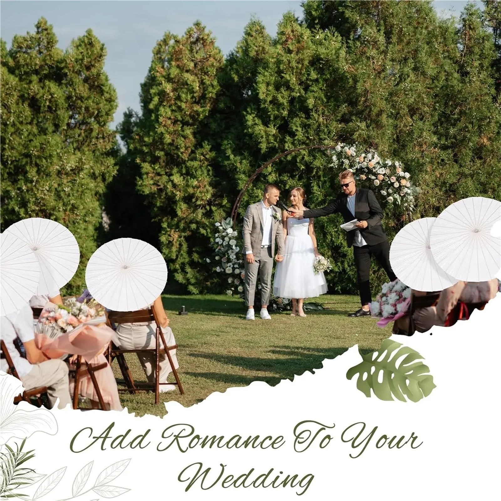 Sonnenschirm Hochzeit 6–20 Stück Hochzeitsschirm und Fedora-Hüte, Foto-Cosplay-Requisite, weißer Papier-Sonnenschirm, Regenschirme for Brautparty, Babyparty, 60 cm, 84 cm(60cm 6PCS)