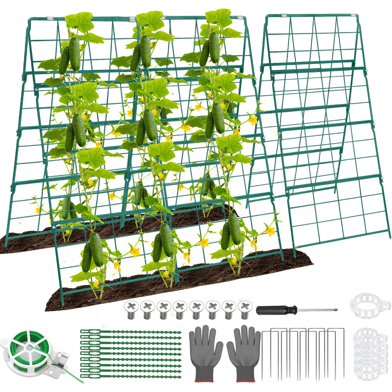 Qinzave 42x16 Cucumber Trellis 2-Pack