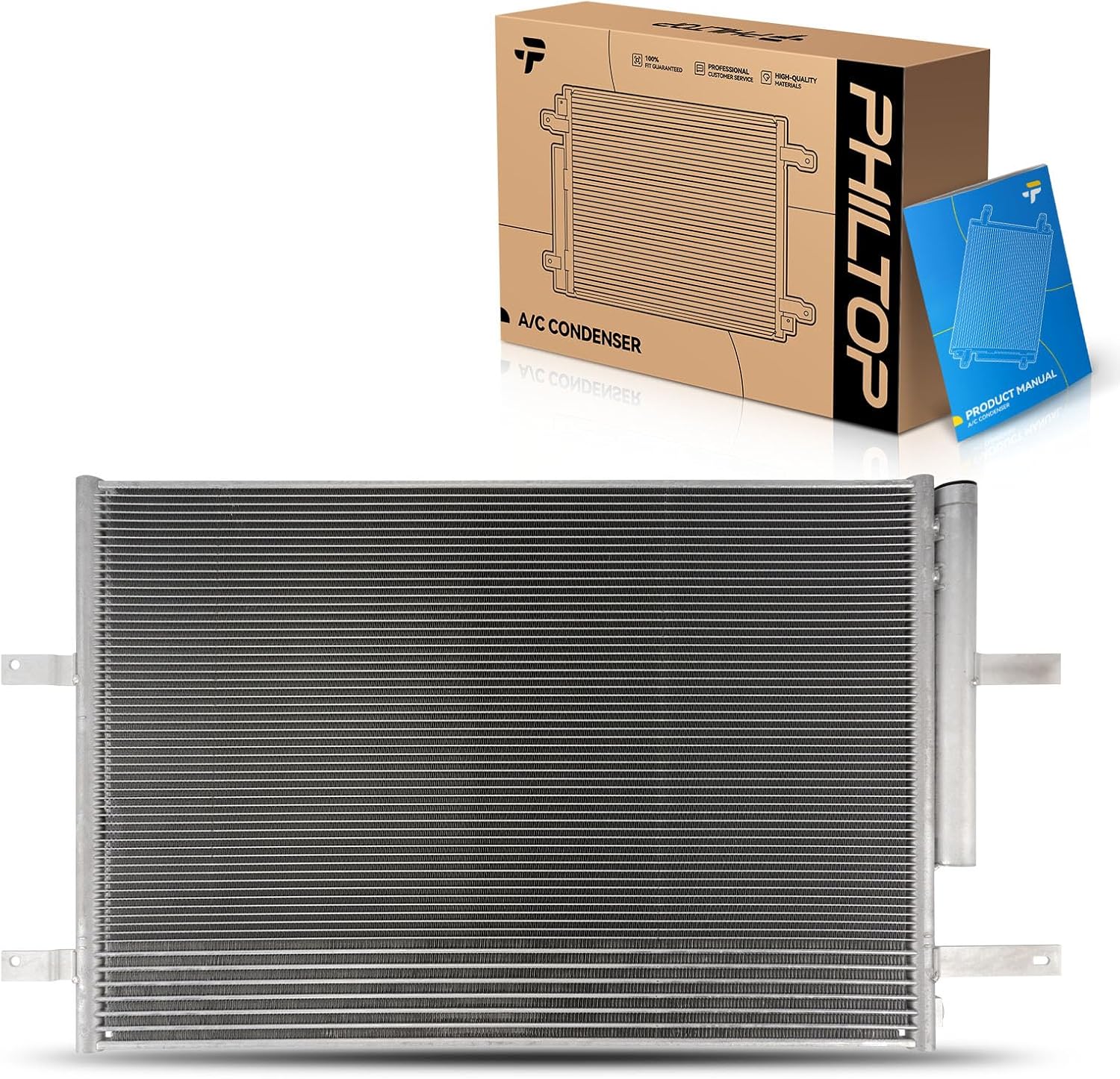 PHILTOP Air Conditioning A/C Condenser for Ford Edge 2012 2013 2014 3.5L/3.7L, Ford Edge 2011, Lincoln MKX 2011 2012 2013 2014 2015, with Receiver Drier Replace# 3894，BT4Z19708B