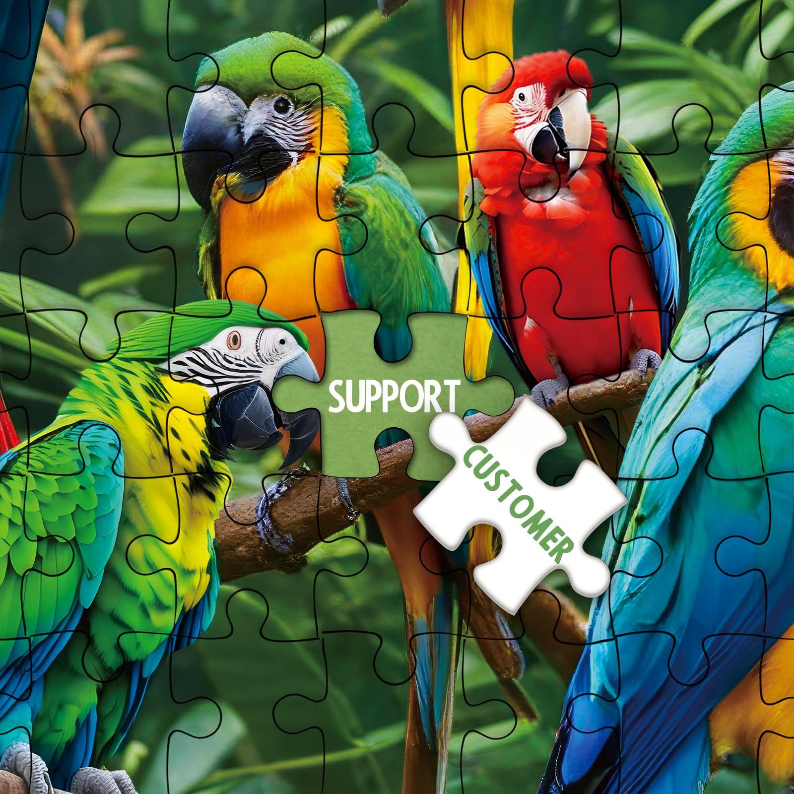 Parrot Puzzles for Adults 1000 Pieces, Tropical Bird Jigsaw Puzzles, Forest Landscape Puzzles for Wall Art - Image 7